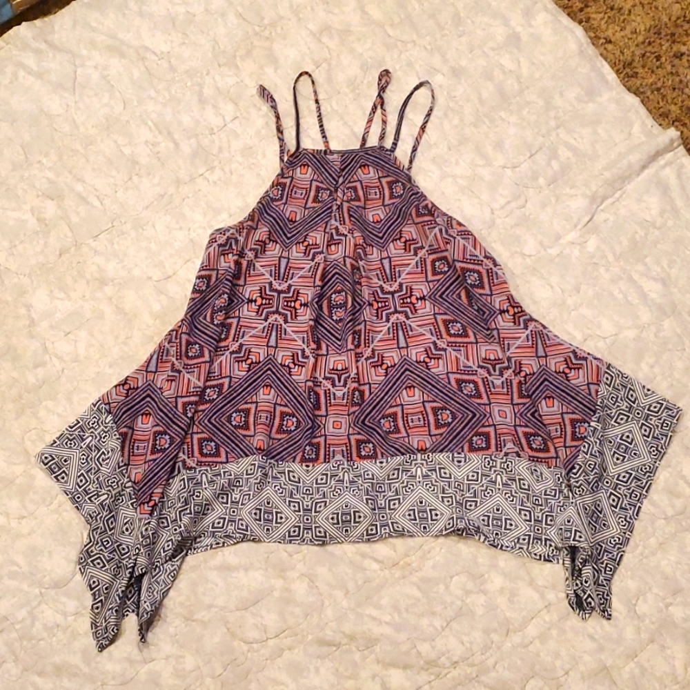 Maurices Cute Flowy Tank Top Dress Up Super Cute Aztec Strappy sz M